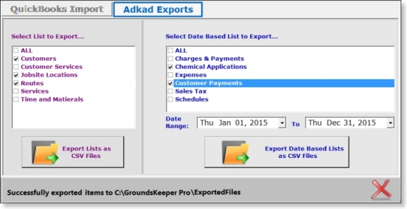 Landscape Maintenance Software Export Client Data