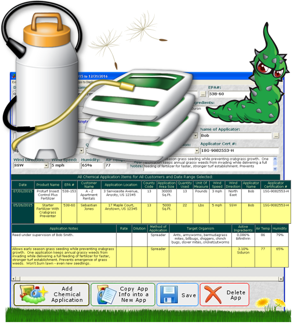 Lawn Landscape Chemical Reporting