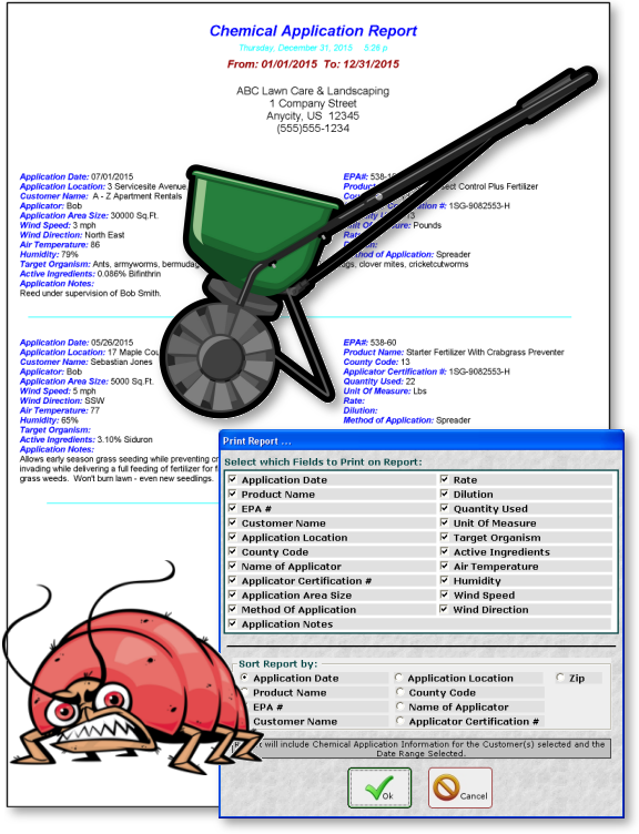 Chemical Application Reporting Software