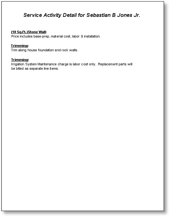 Lawn Care Billing Software Detail Page of Invoice Lawn Care Billing Software Detail Page of Invoice