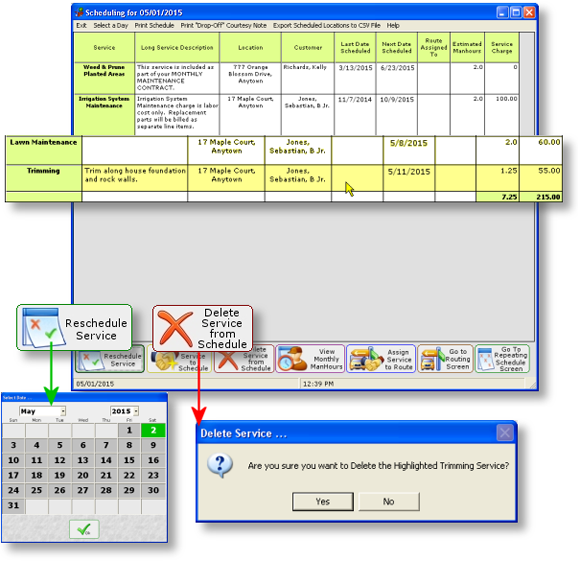 Easy Lawn Scheduling Software - easy yard care business software