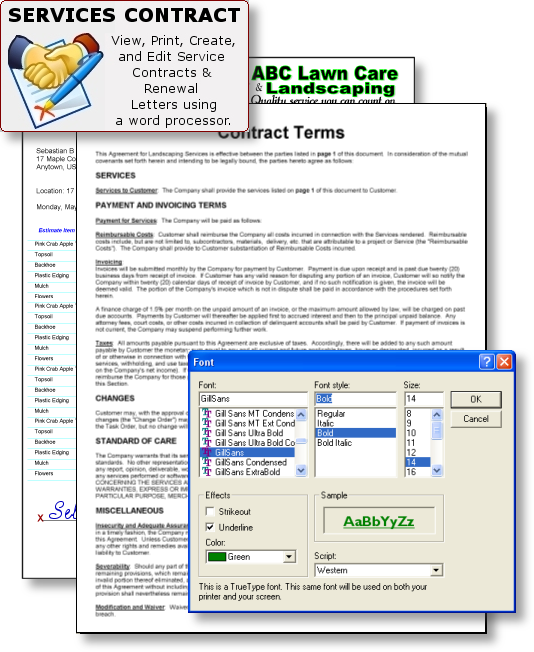 Lawn Care Maintenance Contract Form