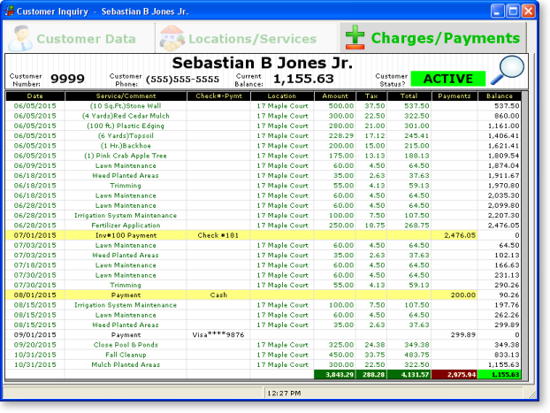 Lawn Care Client Payments