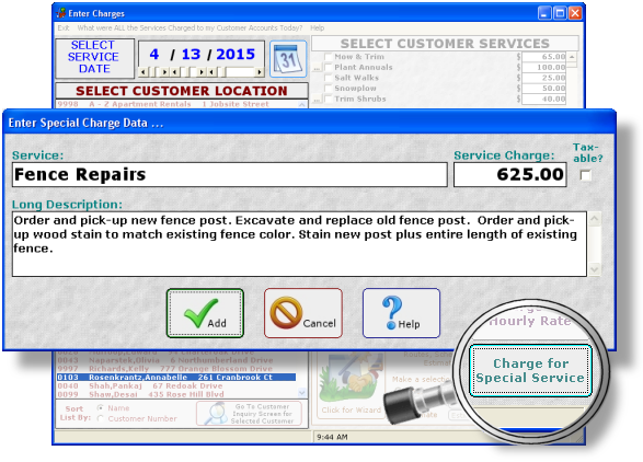 Lawn Software Special Service Rate