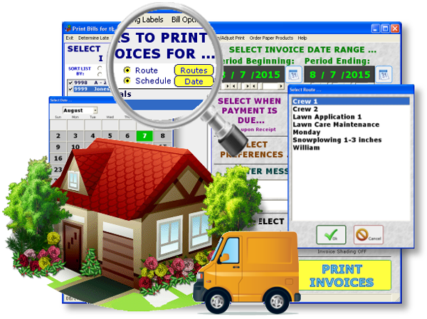 Landscaping Computer Software Route Schedule Invoice