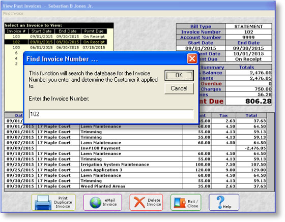 Lawn Business Billing Invoice