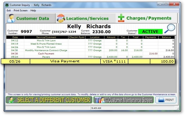 Pay Lawn Care Service Visa Mastercard Software